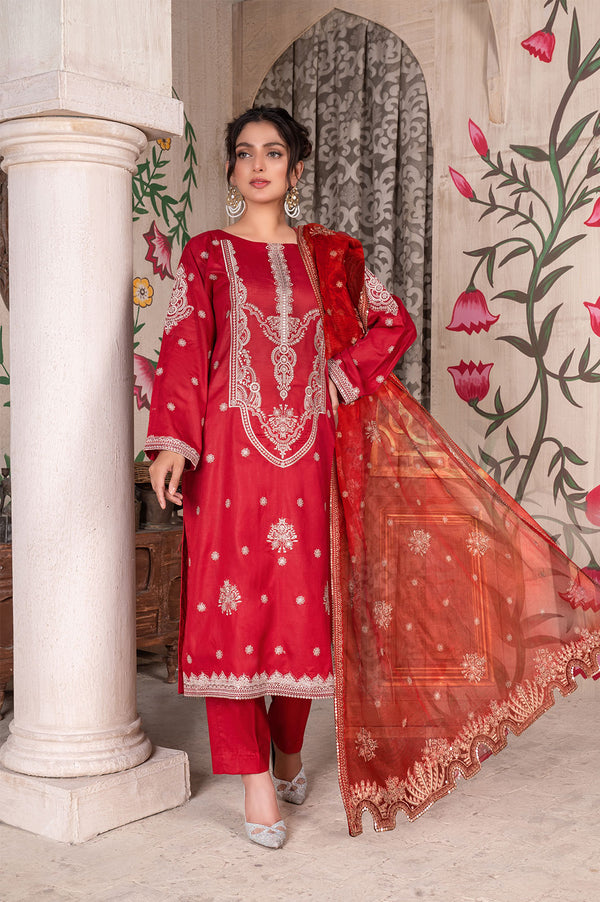 3 Pcs lawn embroidered suit