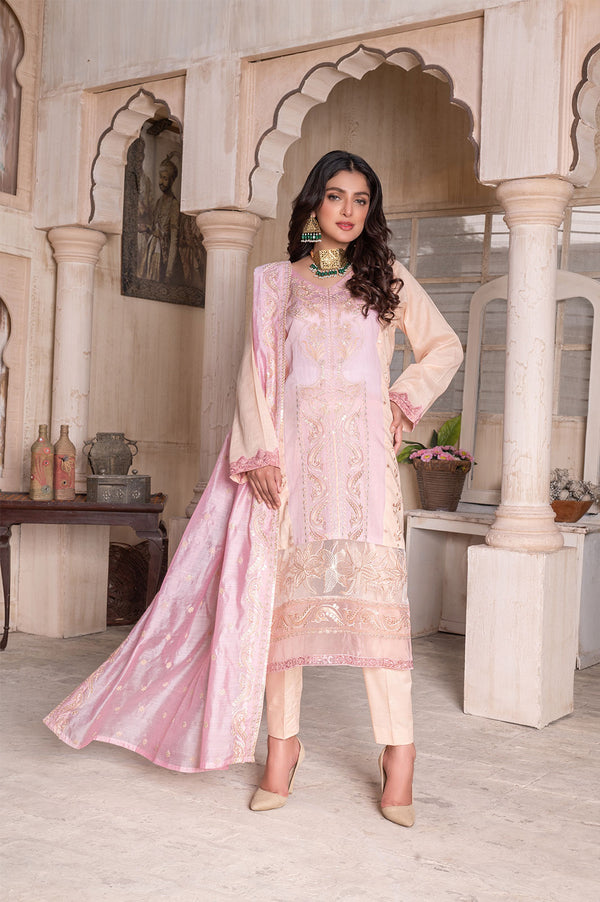 3 Pcs lawn embroidered suit