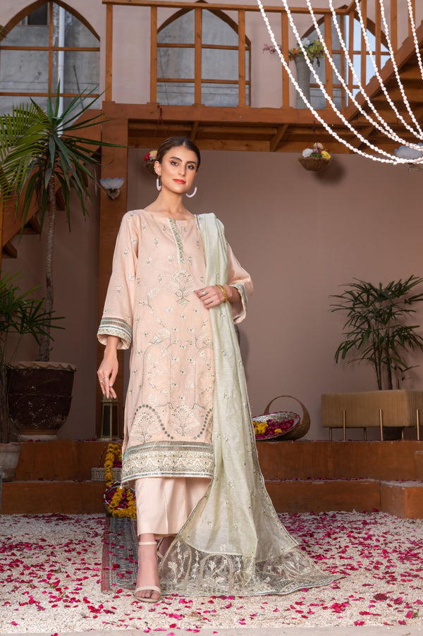 3 Pcs lawn embroidered suit