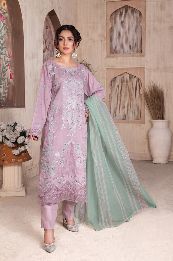 3 Pcs lawn embroidered suit